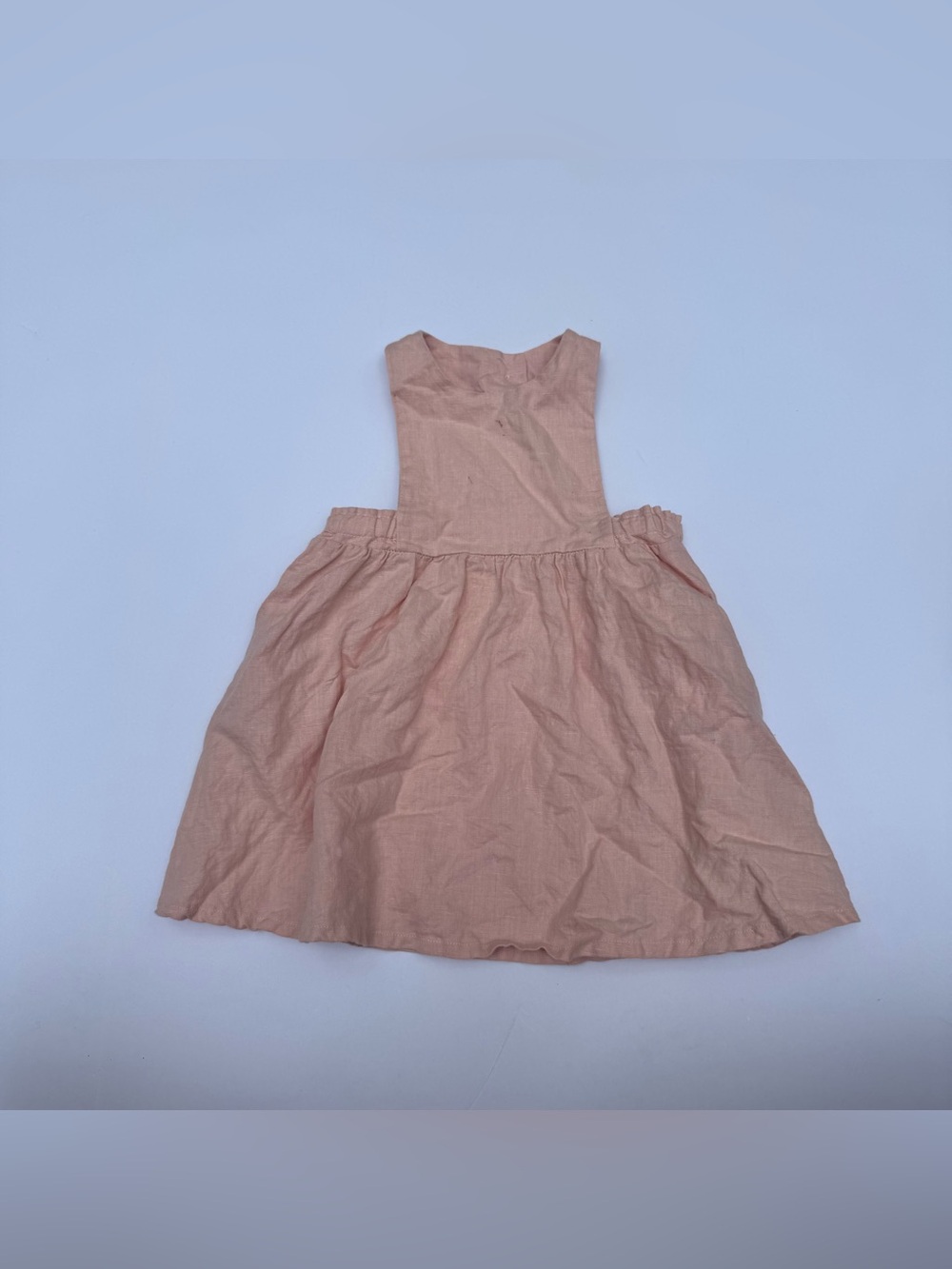 Mabo Lt Pink Linen Pinafore